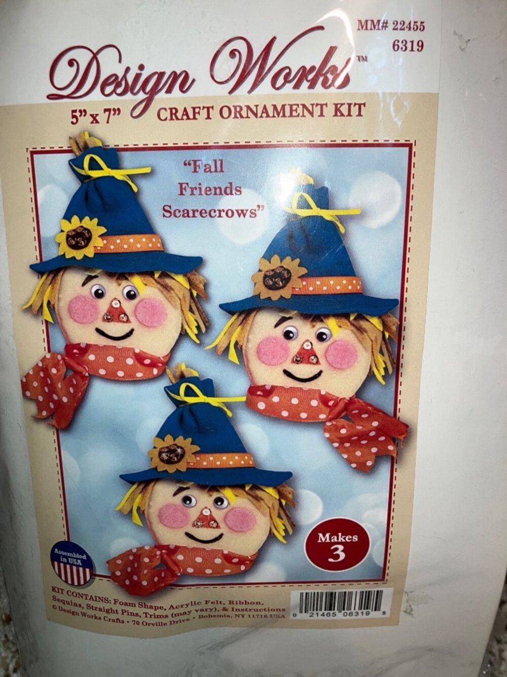 Fall Friends Scarecrow Ornament Craft Kit by Design Works